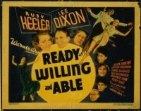 1302 READY, WILLING & ABLE title lobby card '37 Ruby Keeler dances!
