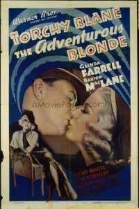 1503 ADVENTUROUS BLONDE one-sheet movie poster '37 Farrell is Torchy Blane!