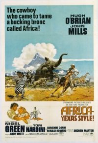 t323 AFRICA - TEXAS STYLE linen one-sheet movie poster '67 Hugh O'Brian