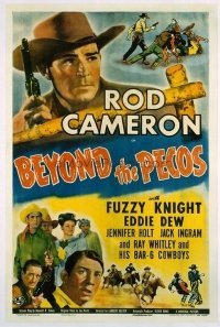 t122 BEYOND THE PECOS linen one-sheet movie poster '45 Rod Cameron, Knight