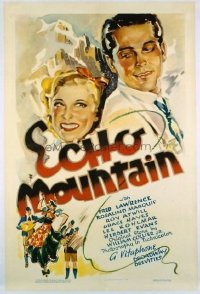 1032 ECHO MOUNTAIN linenbacked one-sheet movie poster '36 by William Collier Jr!
