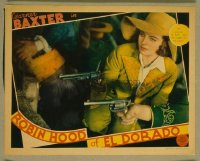 t293 ROBIN HOOD OF EL DORADO movie lobby card '36 sexy six-guns!