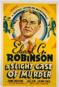 1060 SLIGHT CASE OF MURDER linenbacked one-sheet movie poster '38 Edward G Robinson