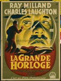 VHP7 065 BIG CLOCK linen French movie poster '48 film noir, Ray Milland