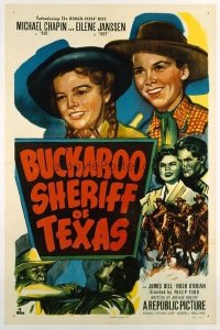 t358 BUCKAROO SHERIFF OF TEXAS linen one-sheet movie poster '51 Chapin