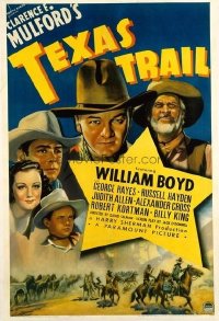 t035 TEXAS TRAIL linen one-sheet movie poster '37 Boyd as Hopalong Cassidy