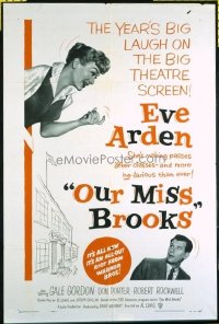 1579 OUR MISS BROOKS one-sheet movie poster '56 school teacher Eve Arden!