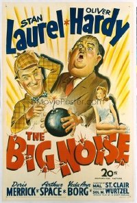 201 BIG NOISE ('44) linen, personally signed by Stan Laurel 1sheet