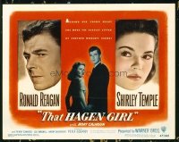 1347 THAT HAGEN GIRL title lobby card '47 Ron Reagan, Shirley Temple