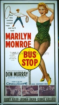 v266 BUS STOP  3sh '56 giant sexy Marilyn Monroe image!