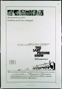 t236 LAST PICTURE SHOW linen one-sheet movie poster '71 Bogdonovich, Bridges