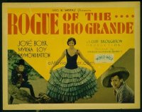 t148 ROGUE OF THE RIO GRANDE title lobby card '30 young Myrna Loy!