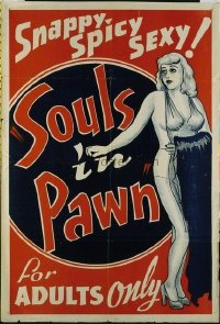 VHP7 452 SOULS IN PAWN one-sheet movie poster '40s Snappy, Spicy, Sexy!