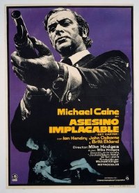 VHP7 510 GET CARTER linen Spanish movie poster '71 cool Caine image!