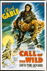146 CALL OF THE WILD ('35) paperbacked 1sheet