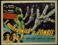 #116 I WALKED WITH A ZOMBIE title lobby card '43 Val Lewton, Tourneur!