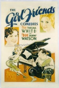 1035 GIRLFRIENDS linenbacked one-sheet movie poster c33 Vitaphone comedy!