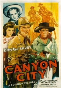 t319 CANYON CITY linen one-sheet movie poster '43 Don Red Barry, Watts