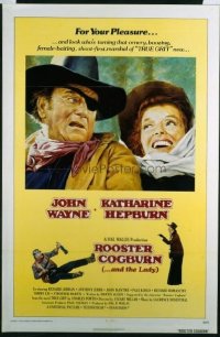 JW 333 ROOSTER COGBURN one-sheet movie poster '75 John Wayne, Kate Hepburn