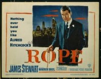 1307 ROPE title lobby card '48 James Stewart, Alfred Hitchcock