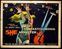 VHP7 396 ASTOUNDING SHE MONSTER half-sheet movie poster '58 AIP