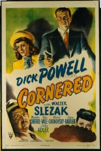#114 CORNERED 1sheet46 Dick Powell, film noir