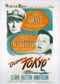 1029 DESTINATION TOKYO linenbacked one-sheet movie poster '43 Cary Grant, Garfield