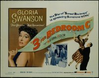 3401 3 FOR BEDROOM C half-sheet movie poster '52 sexy Gloria Swanson!