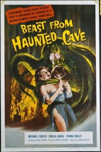 #313 BEAST FROM HAUNTED CAVE one-sheet movie poster '59 ultra sexy girl!!