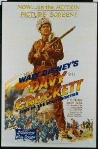 VHP7 439 DAVY CROCKETT, KING OF THE WILD FRONTIER one-sheet movie poster '55