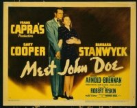 1257 MEET JOHN DOE title lobby card '41 Gary Cooper, Stanwyck, Capra