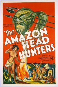 #145 AMAZON HEAD HUNTERS 1sheet '31 wild art!