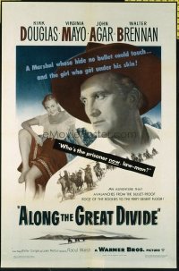 1505 ALONG THE GREAT DIVIDE one-sheet movie poster '51 Kirk Douglas, Mayo