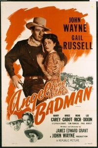 JW 233 ANGEL & THE BADMAN one-sheet movie poster R59 John Wayne loves Russell