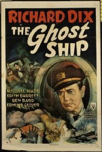 #257 GHOST SHIP one-sheet movie poster '43 Richard Dix, Val Lewton!