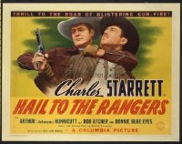 t410 HAIL TO THE RANGERS half-sheet movie poster '43 Charles Starrett