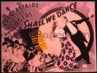 VHP7 199 SHALL WE DANCE glass lantern coming attraction slide '37 Astaire & Rogers!