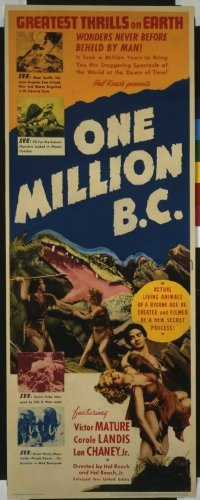 #200 ONE MILLION BC linen insert movie poster '40 Victor Mature, Landis!