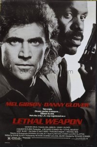4648 LETHAL WEAPON one-sheet movie poster '87 Mel Gibson, Danny Glover