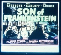 VHP7 117 SON OF FRANKENSTEIN glass lantern coming attraction slide '39 Boris Karloff