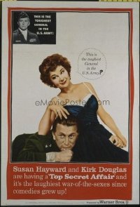 1610 TOP SECRET AFFAIR one-sheet movie poster '57 Kirk Douglas, Hayward