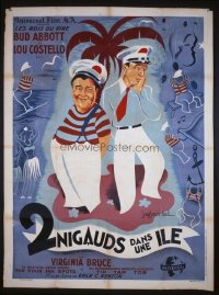 VHP7 043 PARDON MY SARONG French one-panel movie poster '42 Abbott & Costello!