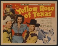 t378 YELLOW ROSE OF TEXAS title lobby card '44 Roy Rogers, Dale Evans
