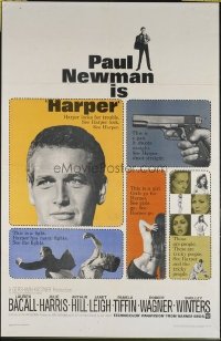 1545 HARPER one-sheet movie poster '66 Paul Newman, Lauren Bacall