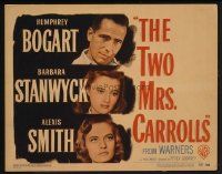 1363 TWO MRS CARROLLS title lobby card '47 Humphrey Bogart, Stanwyck