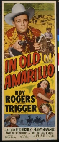 t278 IN OLD AMARILLO insert movie poster '51 Roy Rogers in Texas!
