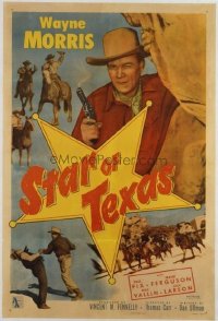 t353 STAR OF TEXAS linen one-sheet movie poster '53 Wayne Morris