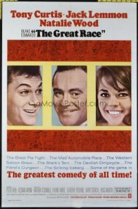 1542 GREAT RACE one-sheet movie poster '65 Tony Curtis, Jack Lemmon, Wood