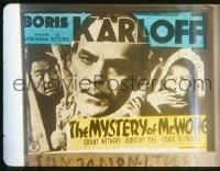 VHP7 115 MYSTERY OF MR WONG glass lantern coming attraction slide '39 Boris Karloff