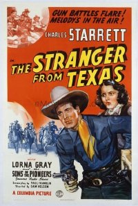 t334 STRANGER FROM TEXAS linen one-sheet movie poster '39 Charles Starrett